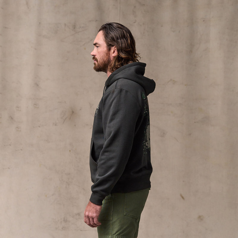 Trout graphic hoodie par Filson | Faded black (Black)