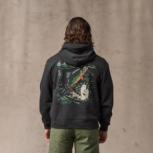 Trout graphic hoodie par Filson | Faded black (Black)