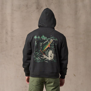 Trout graphic hoodie par Filson | Faded black (Black)