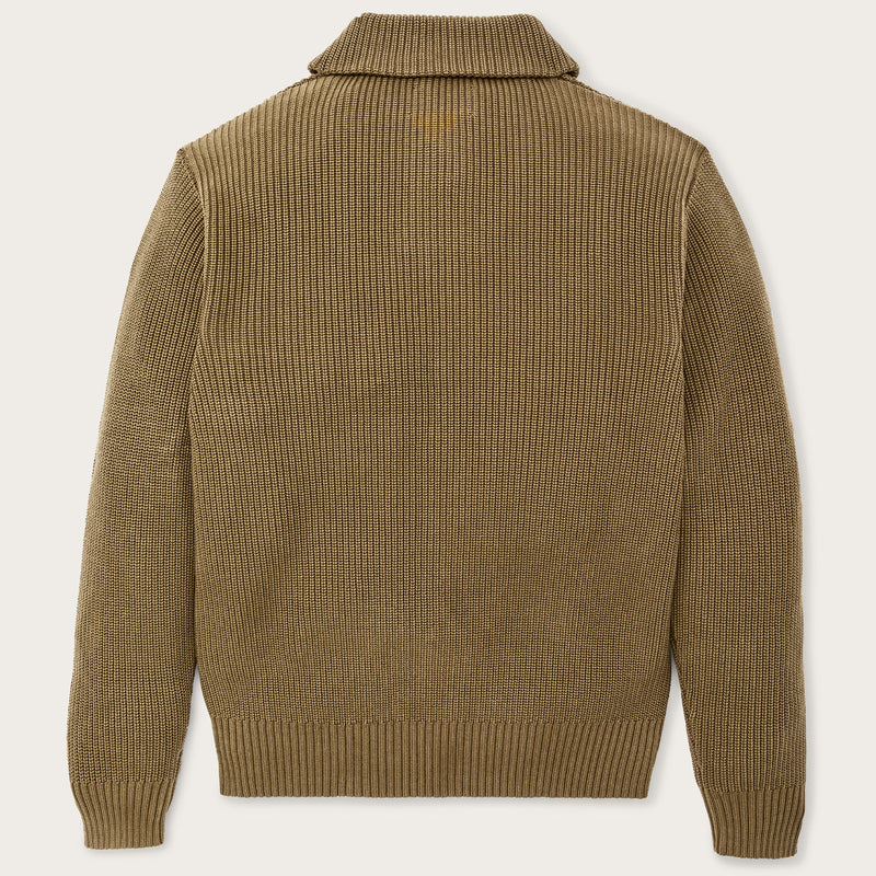 Vintage cotton shawl neck sweater par Filson | Cork (Beige)