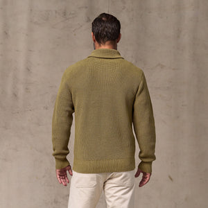 Vintage cotton shawl neck sweater par Filson | Cork (Beige)