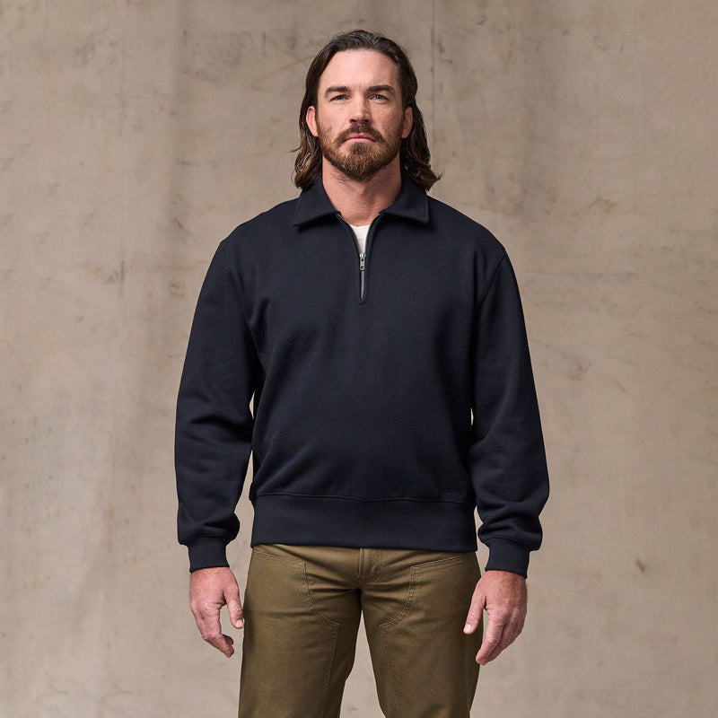 14-oz. heritage fleece quarter-zip par Filson | Dark indigo (Blue)