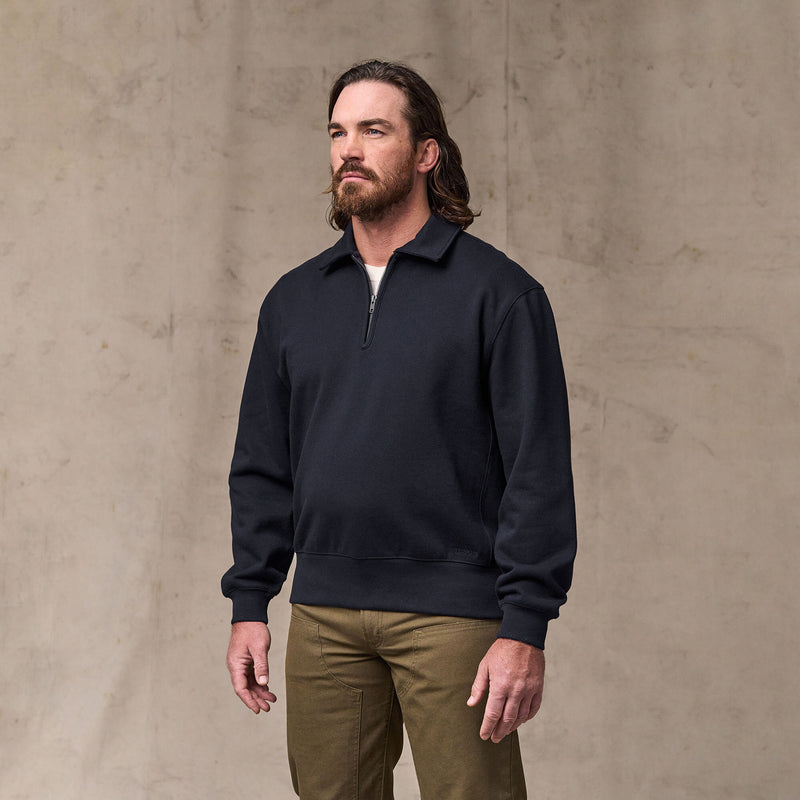 14-oz. heritage fleece quarter-zip par Filson | Dark indigo (Blue)