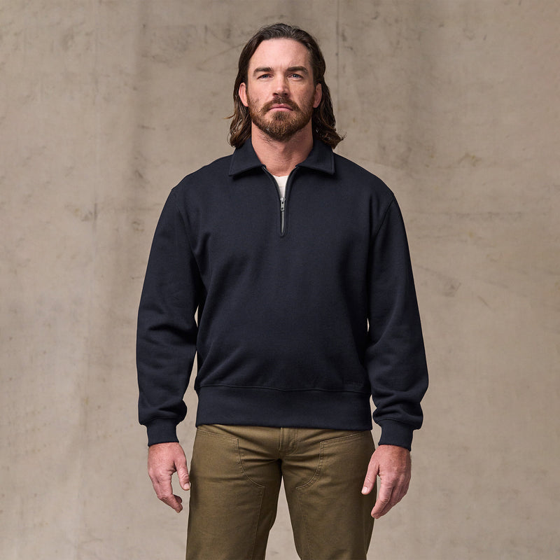 14-oz. heritage fleece quarter-zip par Filson | Dark indigo (Blue)