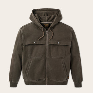 Field knit reinforced full-zip hoodie by Filson | Black olive (Brown)