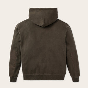 Field knit reinforced full-zip hoodie by Filson | Black olive (Brown)