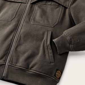 Field knit reinforced full-zip hoodie by Filson | Black olive (Brown)