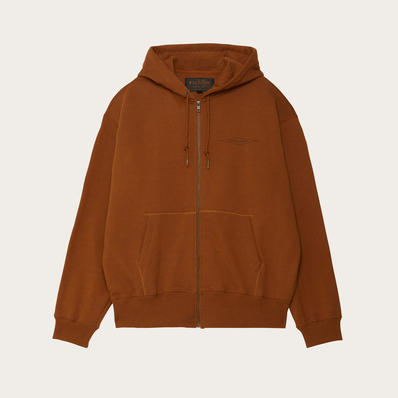 Outrider diamond full zip hood by Filson | Whiskey (Orange)