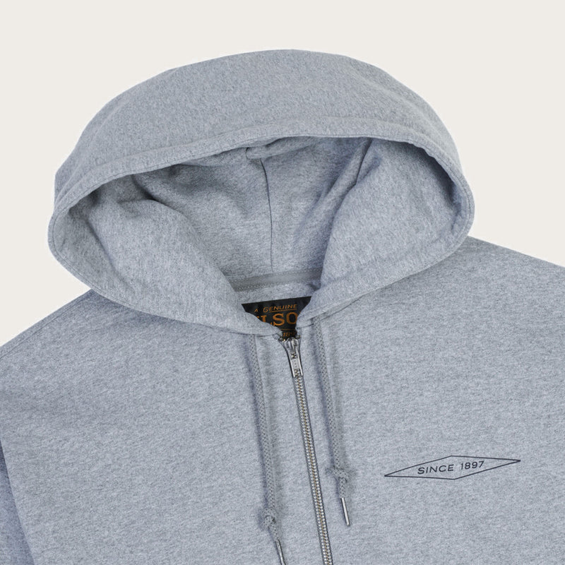 Outrider diamond full zip hood by Filson | Melange (Gray)