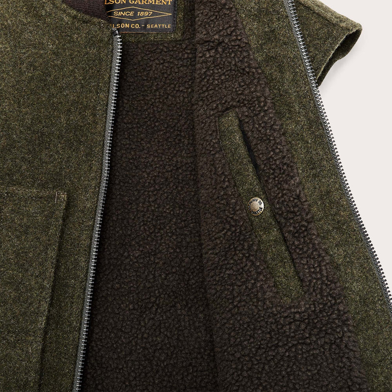 Lined mackinaw wool work vest by Filson | Forest green (Green)