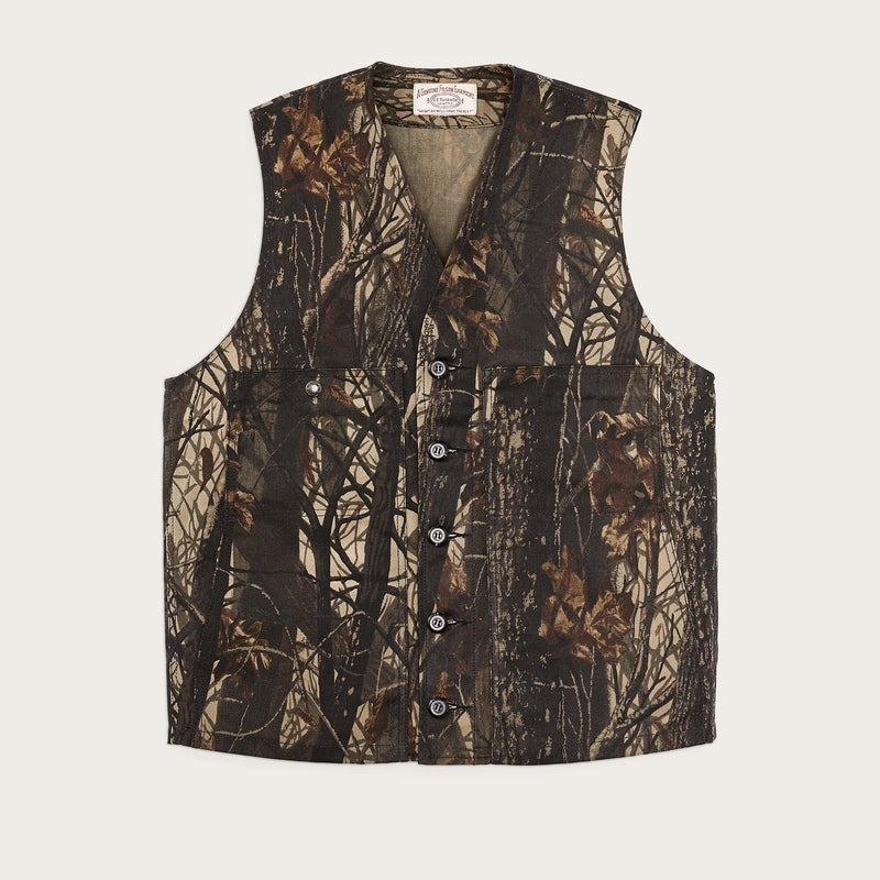 Oil tin cloth vest di Filson | Realtree hardwoods camo (Brown)