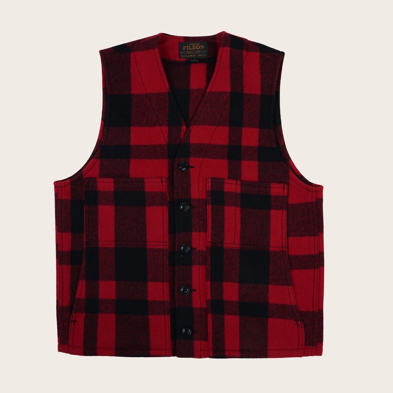 Mackinaw wool vest par Filson | Red/black plaid (Red)