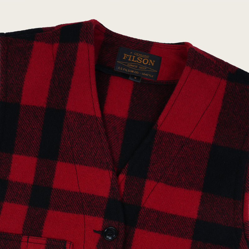 Mackinaw wool vest par Filson | Red/black plaid (Red)