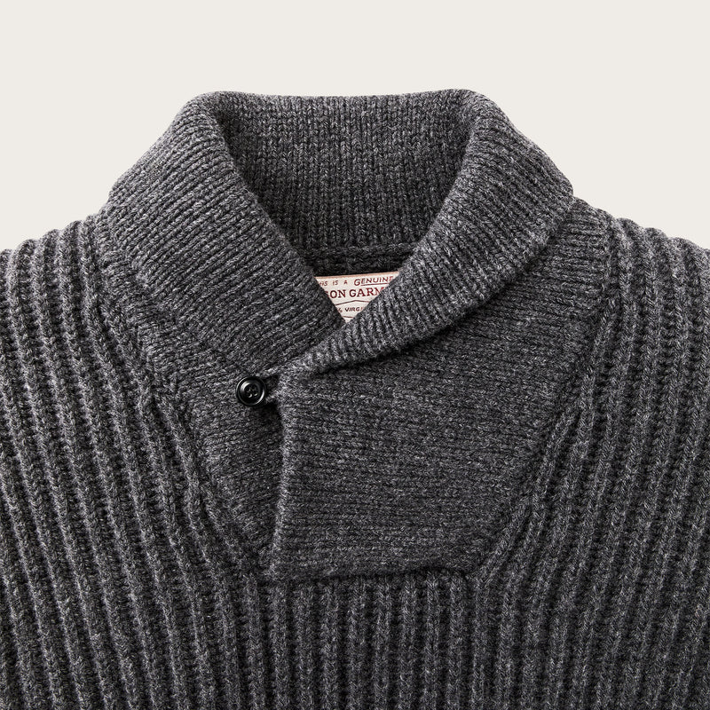 Maglione con collo sciallato bristol di Filson | Gray heather / dark charcoal
