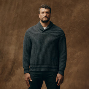 Maglione con collo sciallato bristol di Filson | Gray heather / dark charcoal