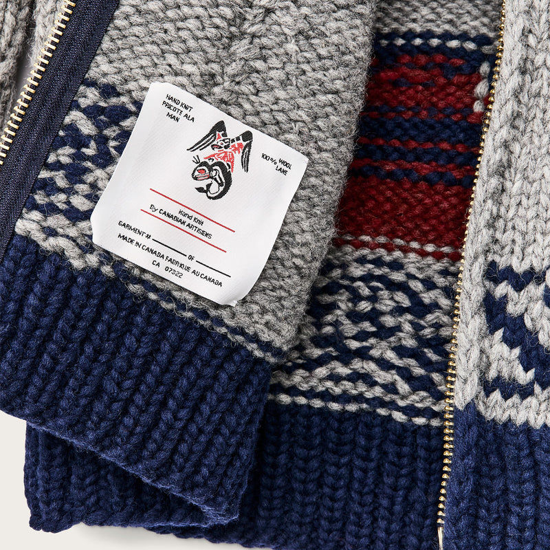 Handmade full-zip sweater by Filson | Heather gray / fishi (Gray)