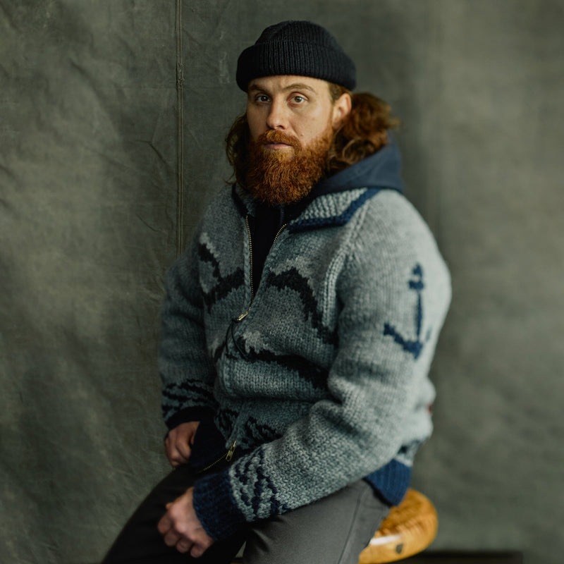 Handmade full-zip sweater by Filson | Heather gray / fishi (Gray)