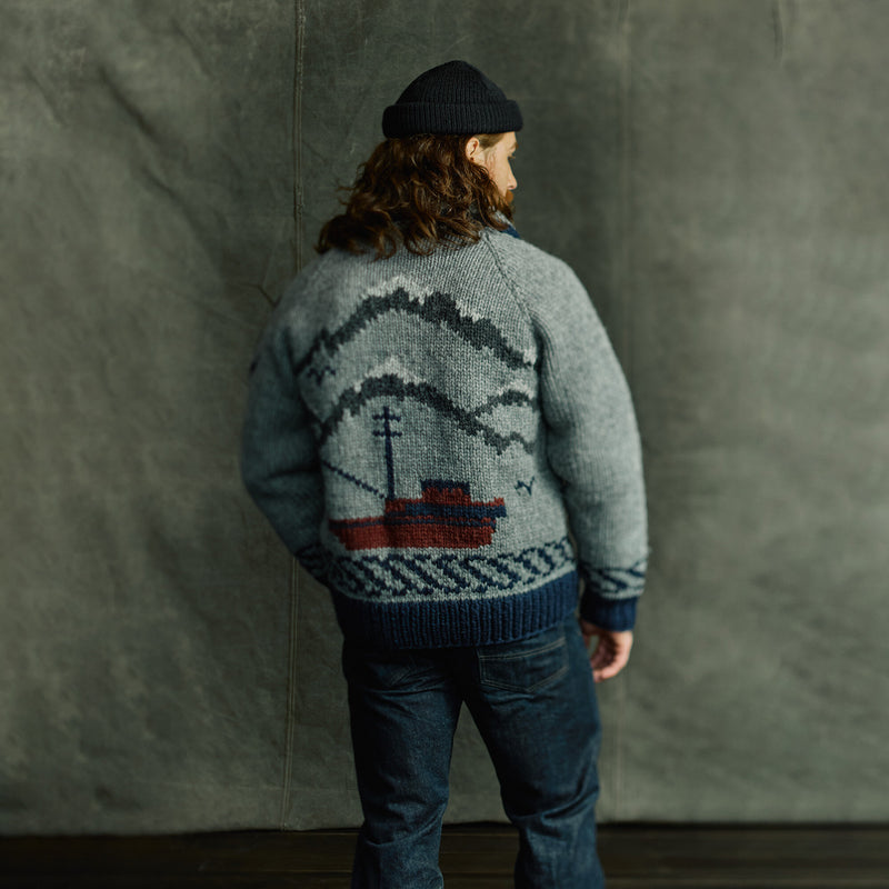 Handmade full-zip sweater by Filson | Heather gray / fishi (Gray)