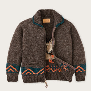 Handmade full-zip sweater par Filson | Heather brown / mall (Brown)