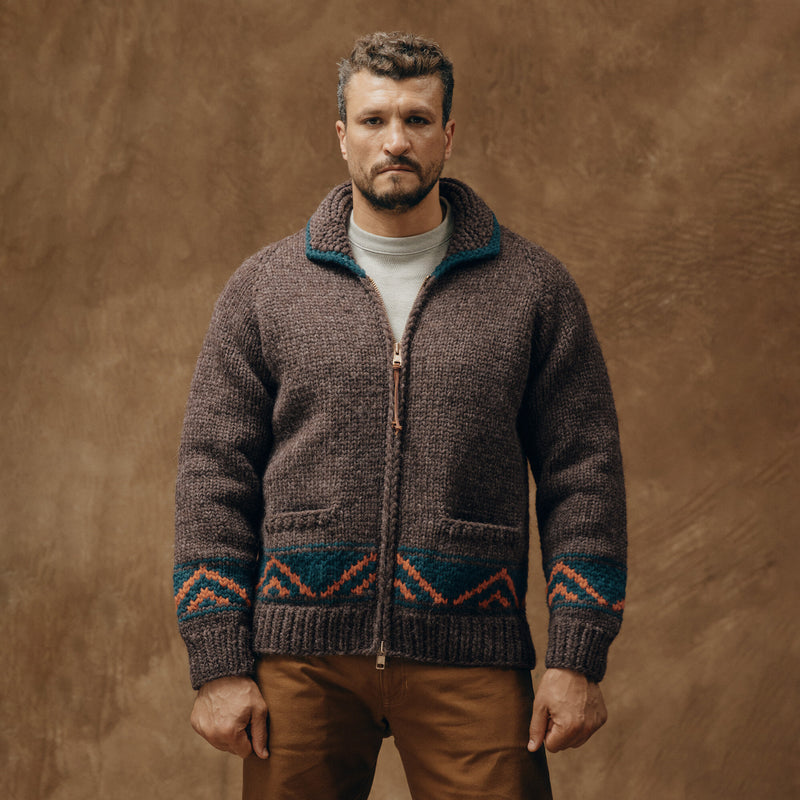 Handmade full-zip sweater par Filson | Heather brown / mall (Brown)