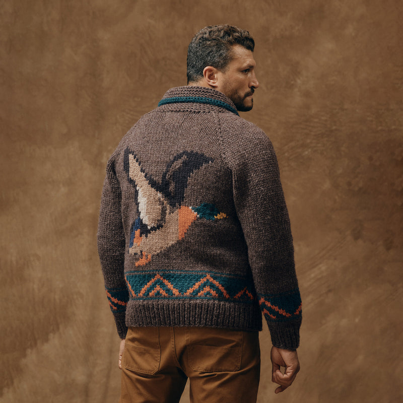 Handmade full-zip sweater par Filson | Heather brown / mall (Brown)