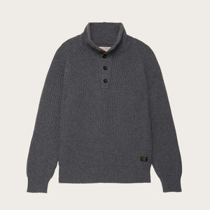 Cascade rib button up sweater par Filson | Medium grey melange (Gray)