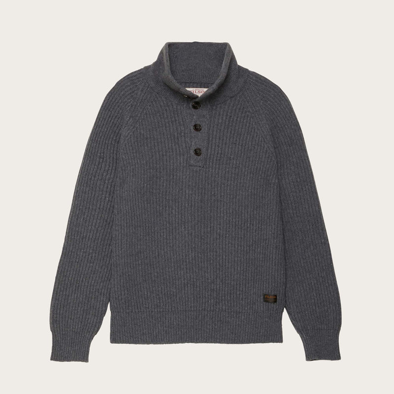 Cascade rib button up sweater par Filson | Medium grey melange (Gray)