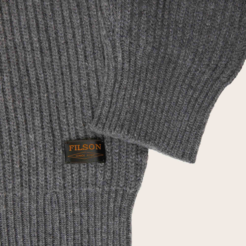Cascade rib button up sweater par Filson | Medium grey melange (Gray)