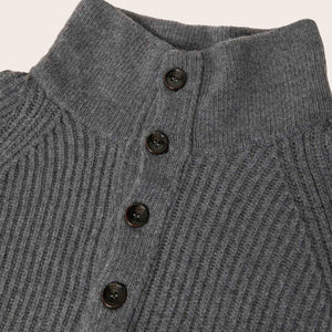 Cascade rib button up sweater par Filson | Medium grey melange (Gray)