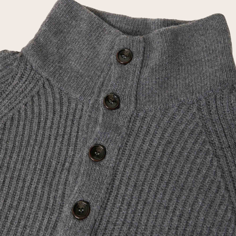 Cascade rib button up sweater par Filson | Medium grey melange (Gray)