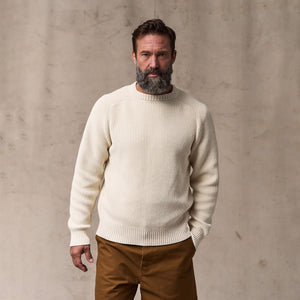 Vintage cotton crewneck sweater by Filson | Natural (Beige)