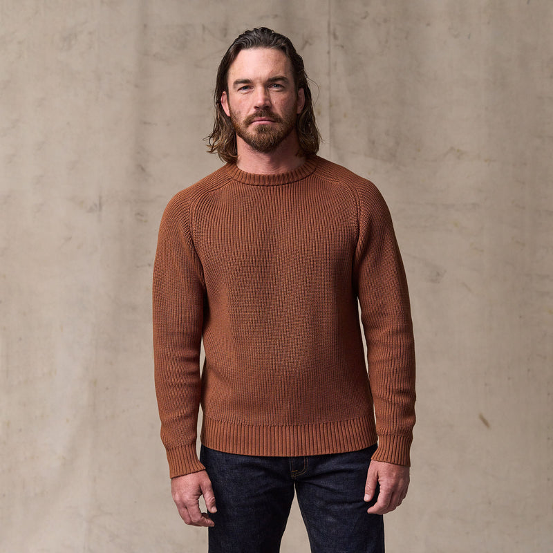 Vintage cotton crewneck sweater par Filson | Rust (Red)