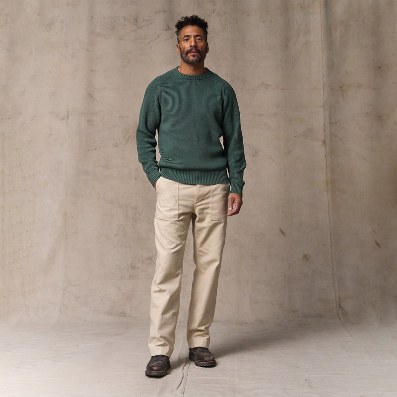 Vintage cotton crewneck sweater par Filson | Juniper (Green)