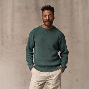 Vintage cotton crewneck sweater par Filson | Juniper (Green)