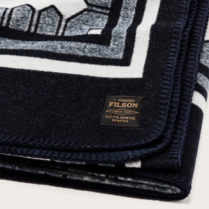 Couverture en laine mélangée par Filson | Navy / mountain sea (Blue)