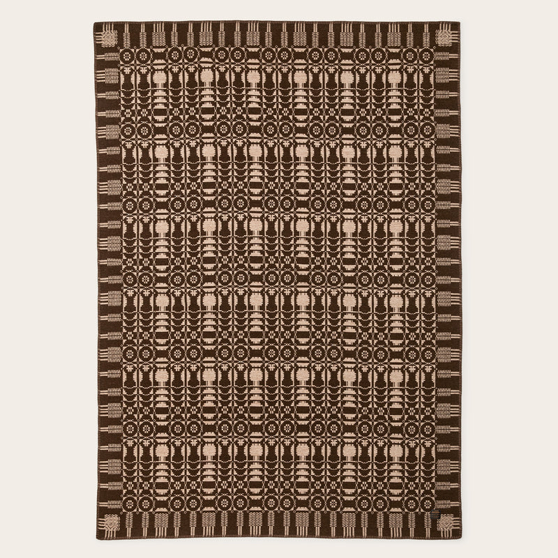 Jacquard wool-blend blanket par Filson | Port (Brown)
