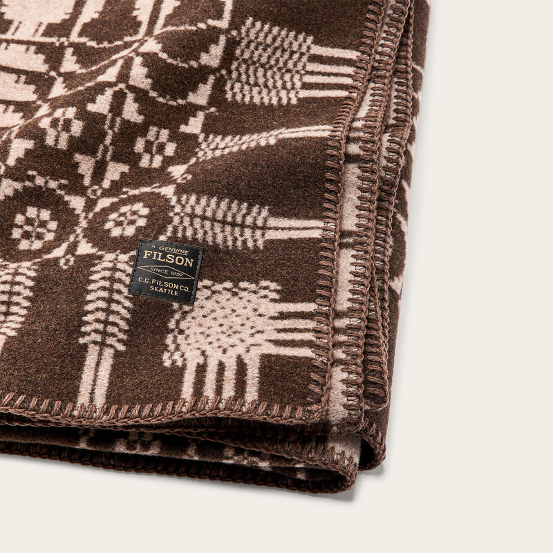 Jacquard wool-blend blanket par Filson | Port (Brown)