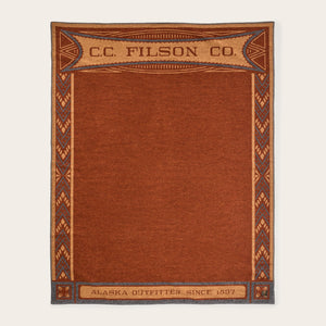 Jacquard wool-blend blanket by Filson | Heathered black / pi (Brown)