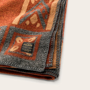 Jacquard wool-blend blanket by Filson | Heathered black / pi (Brown)