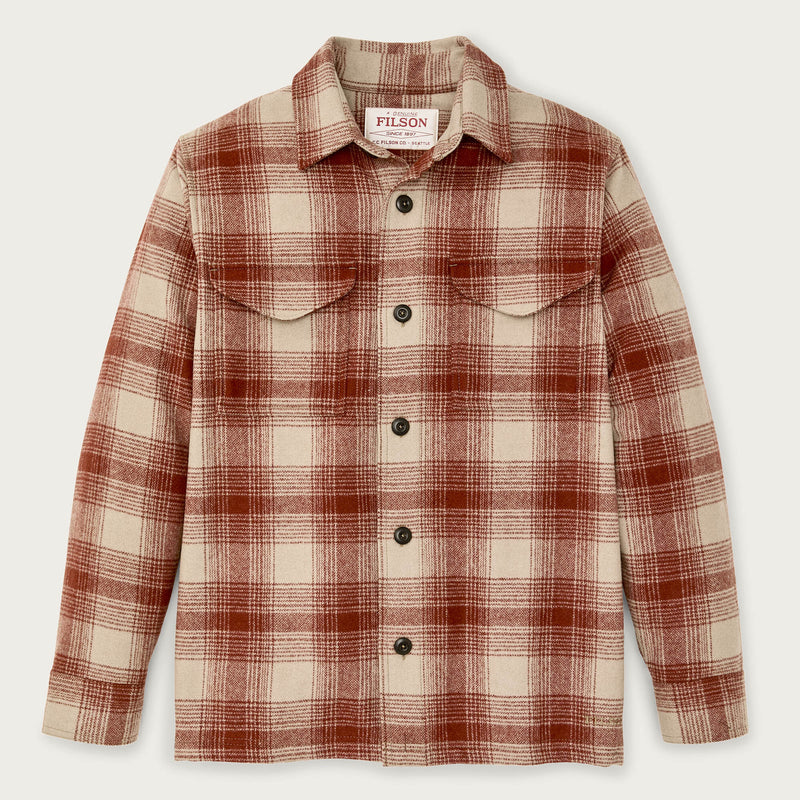 Wool jac-shirt by Filson | Brick multi plaid (Red)