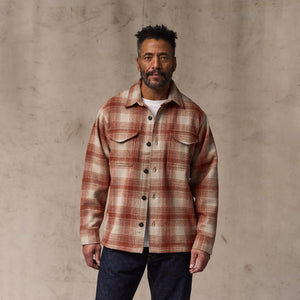 Wool jac-shirt by Filson | Brick multi plaid (Red)
