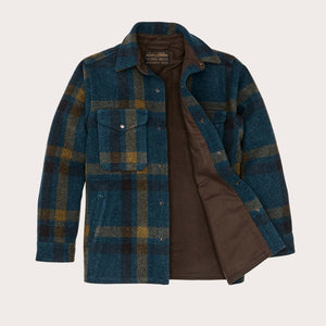 Lined mackinaw wool jac-shirt di Filson | Teal ochre pl (Blue)