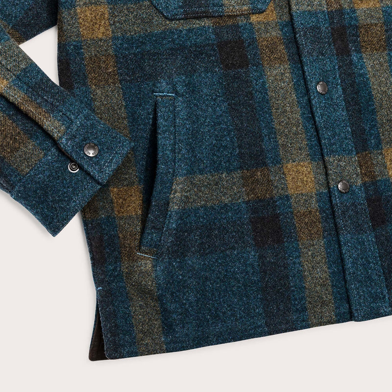 Lined mackinaw wool jac-shirt di Filson | Teal ochre pl (Blue)