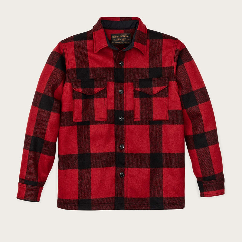 Mackinaw wool jac-shirt by Filson | Red/black plaid (Red)