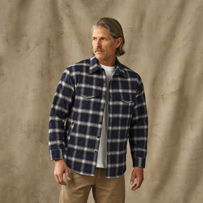 Insulated flannel jac-shirt by Filson | Navy / cream plaid (Blue)