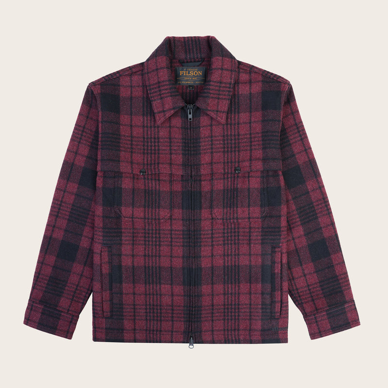 Forester wool jacket par Filson | Burgundy/black plaid (Red)