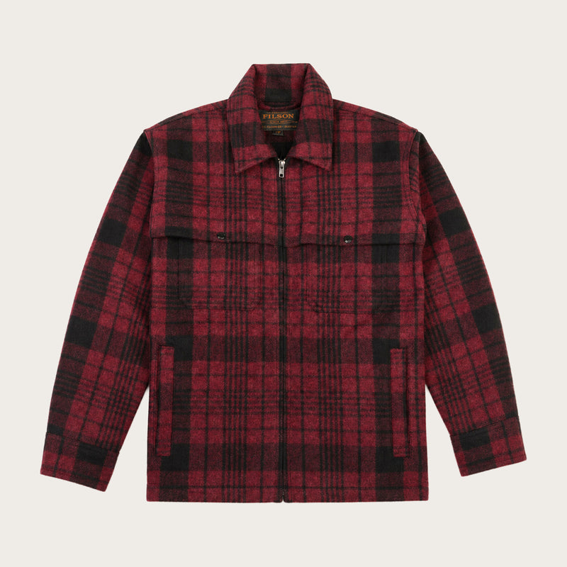 Forester wool jacket par Filson | Burgundy/black plaid (Red)