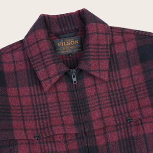 Forester wool jacket par Filson | Burgundy/black plaid (Red)