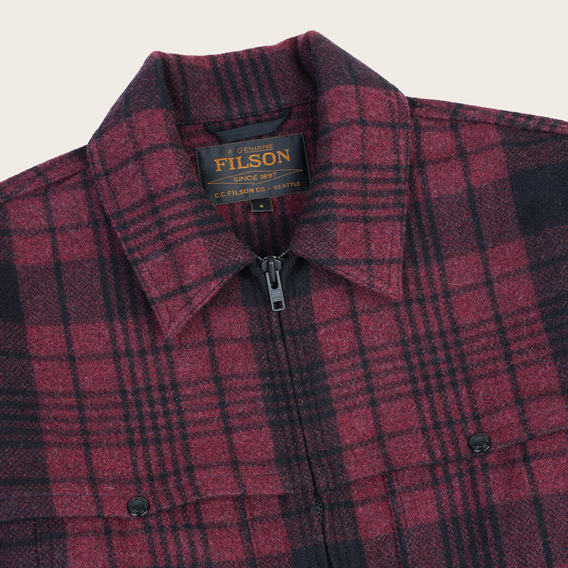 Forester wool jacket par Filson | Burgundy/black plaid (Red)