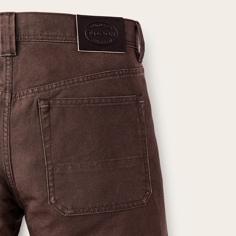 Dry tin cloth 5-pocket pants by Filson | Seal brown (Brown)